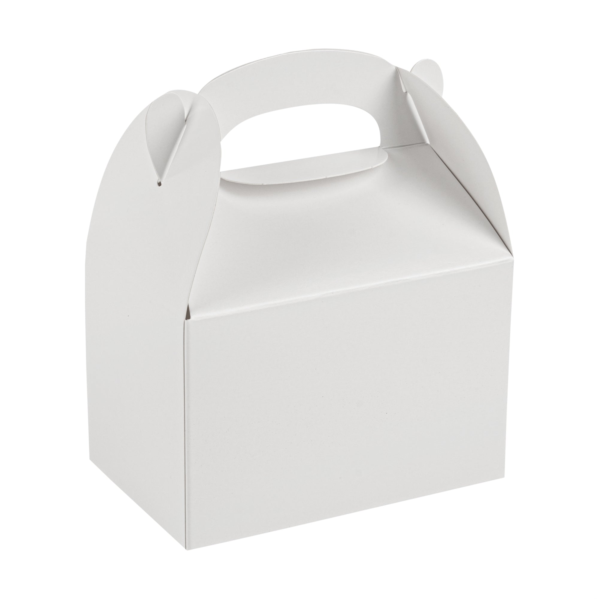 Bio Tek White Paper Gable Box / Take Out Container - Greaseproof - 4" x 2 1/2" x 2 1/2" - 25 count box