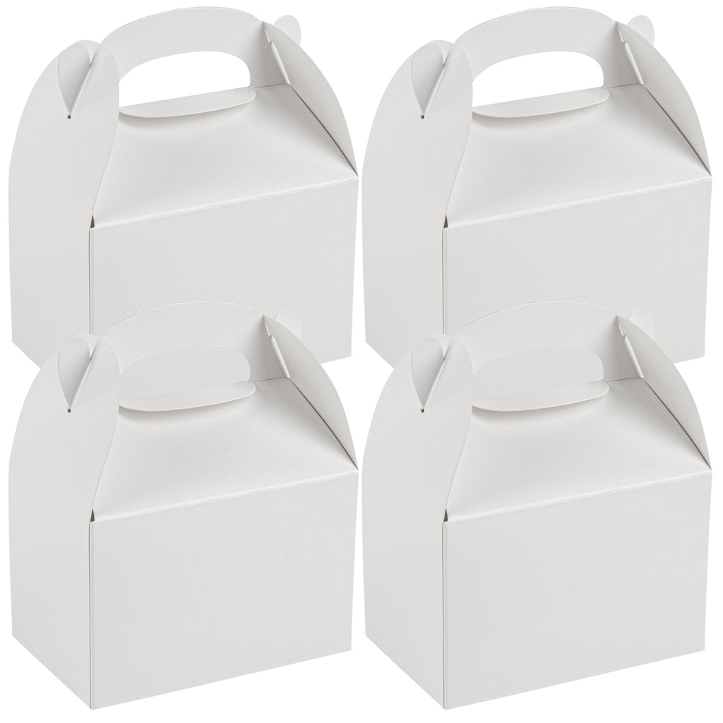Bio Tek White Paper Gable Box / Take Out Container - Greaseproof - 4" x 2 1/2" x 2 1/2" - 25 count box