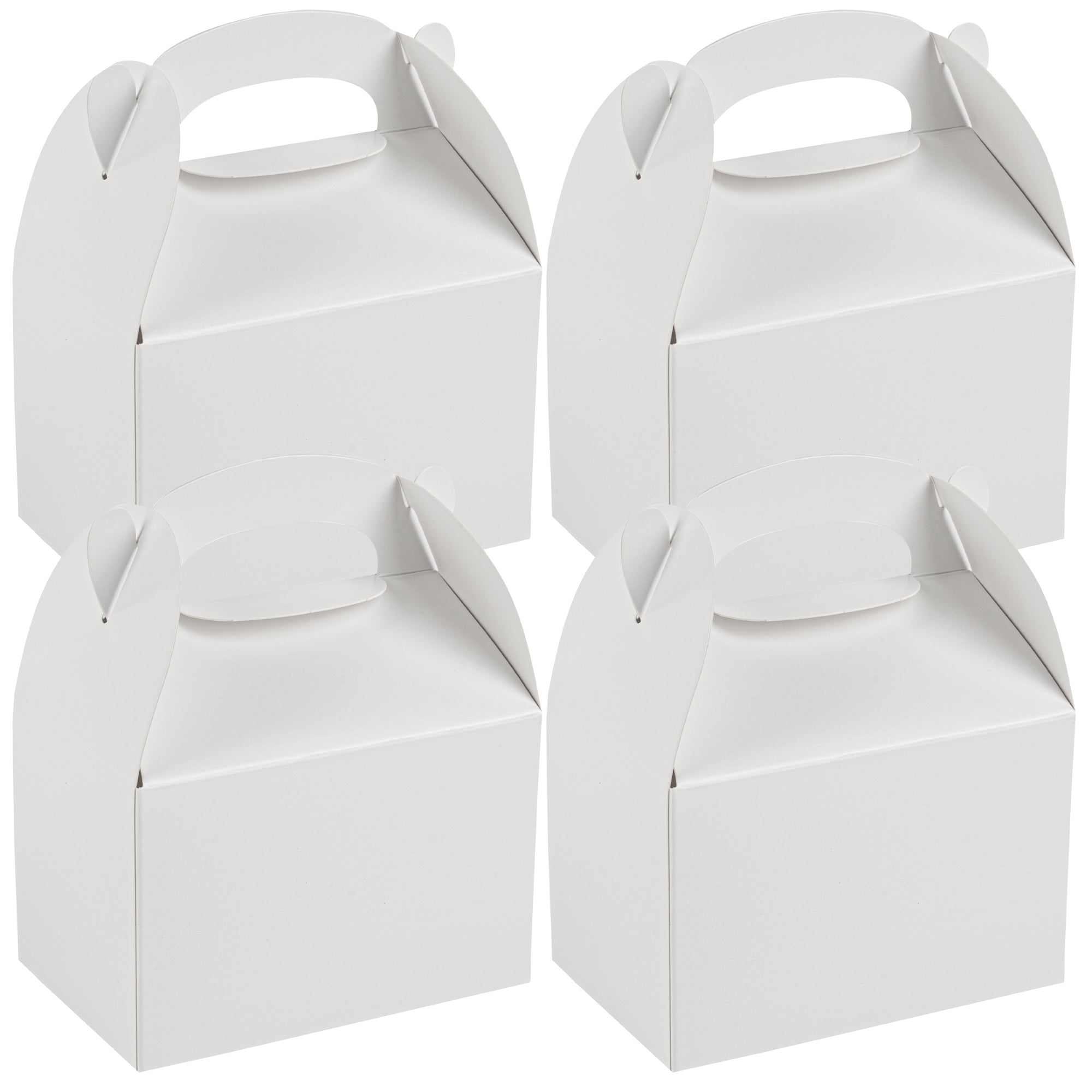 Bio Tek White Paper Gable Box / Take Out Container - Greaseproof - 4" x 2 1/2" x 2 1/2" - 25 count box