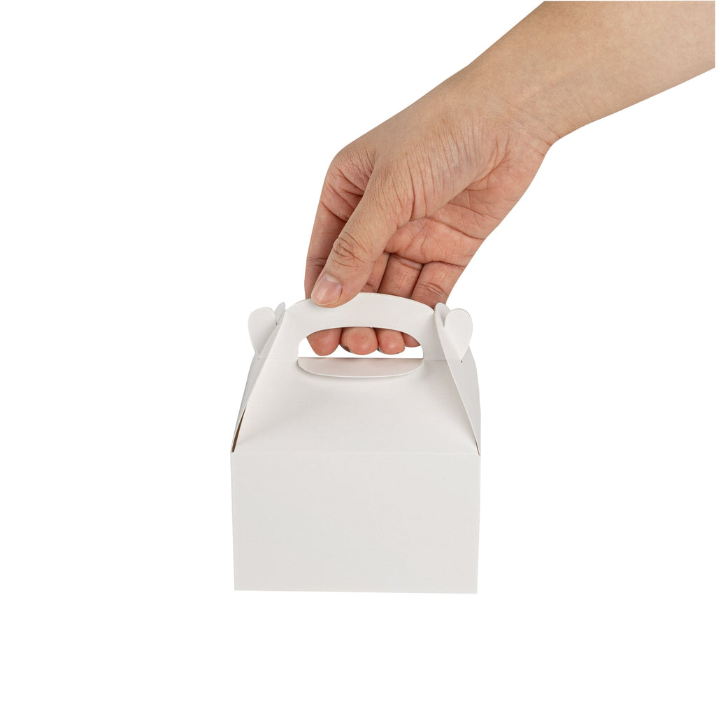 Bio Tek White Paper Gable Box / Take Out Container - Greaseproof - 4" x 2 1/2" x 2 1/2" - 100 count box