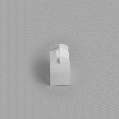 Bio Tek White Paper Gable Box / Take Out Container - Greaseproof - 4" x 2 1/2" x 2 1/2" - 100 count box