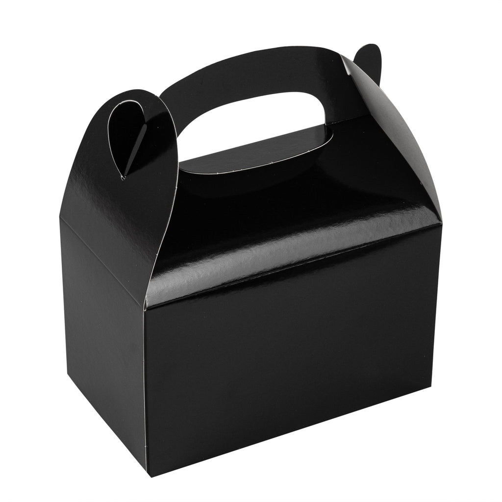 Bio Tek Black Paper Gable Box / Take Out Container - Greaseproof - 6" x 3 1/2" x 3 1/2" - 100 count box