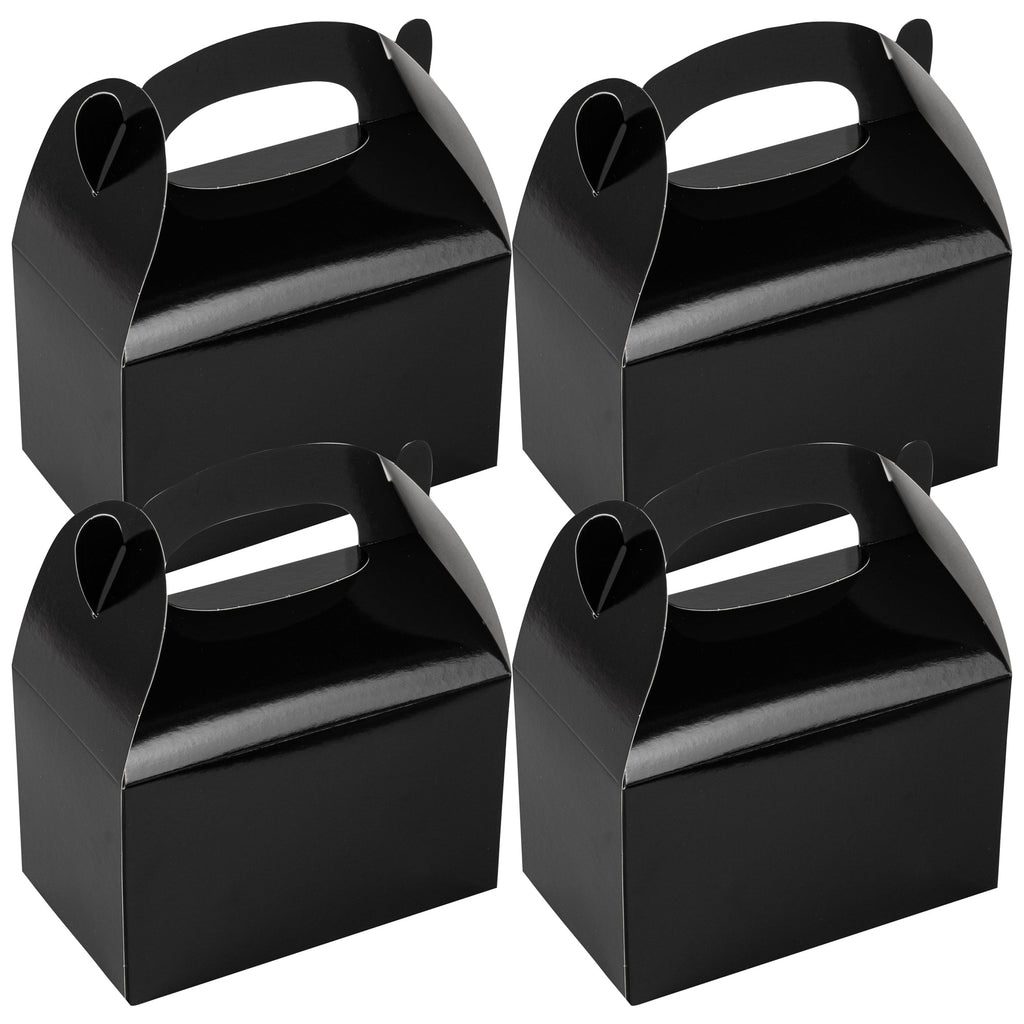 Bio Tek Black Paper Gable Box / Take Out Container - Greaseproof - 6" x 3 1/2" x 3 1/2" - 100 count box