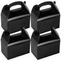 Bio Tek Black Paper Gable Box / Take Out Container - Greaseproof - 6" x 3 1/2" x 3 1/2" - 25 count box