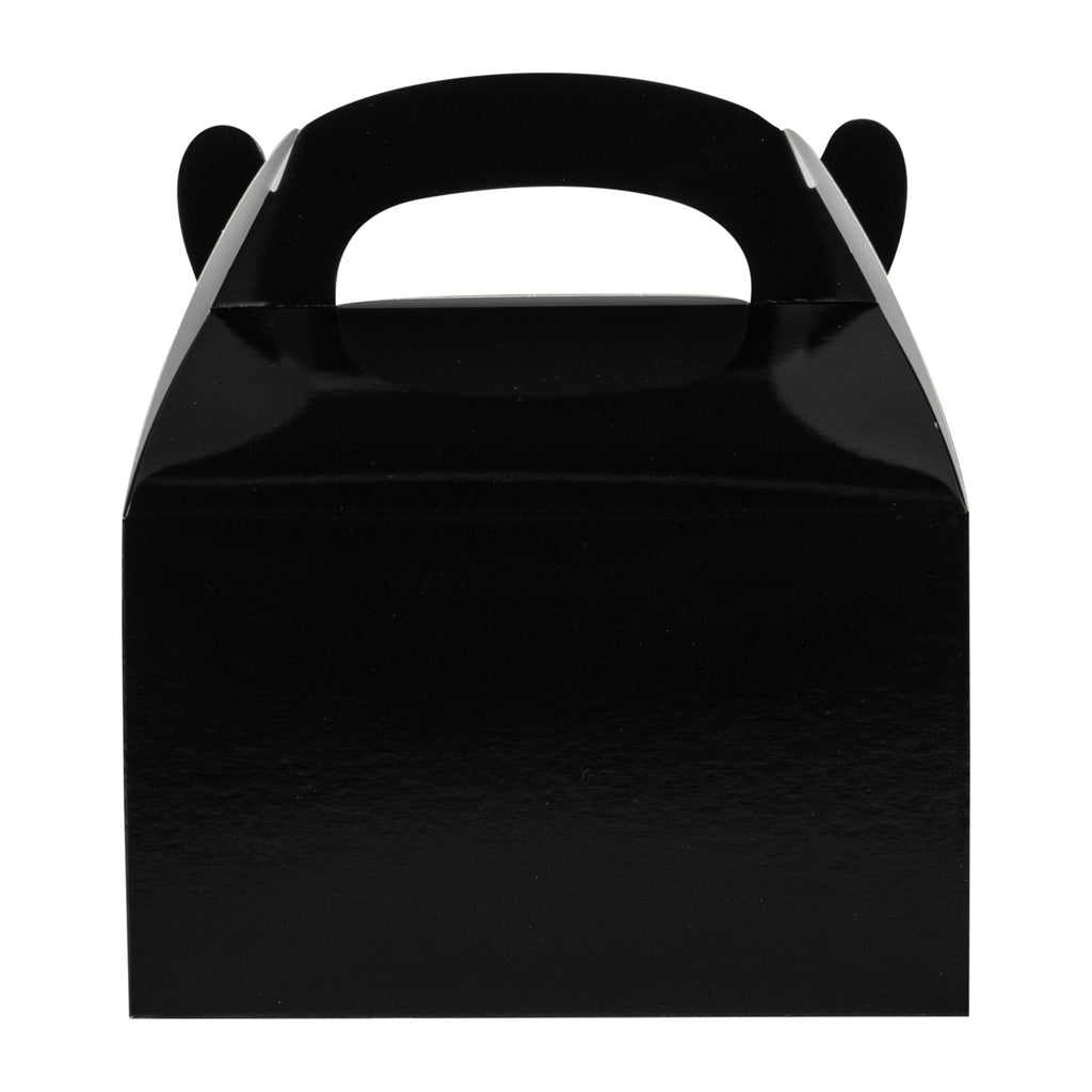 Bio Tek Black Paper Gable Box / Take Out Container - Greaseproof - 6" x 3 1/2" x 3 1/2" - 100 count box