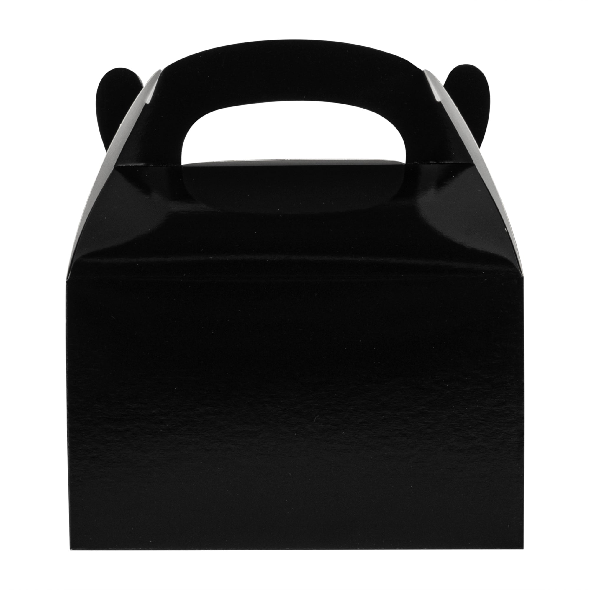 Bio Tek Black Paper Gable Box / Take Out Container - Greaseproof - 6" x 3 1/2" x 3 1/2" - 100 count box