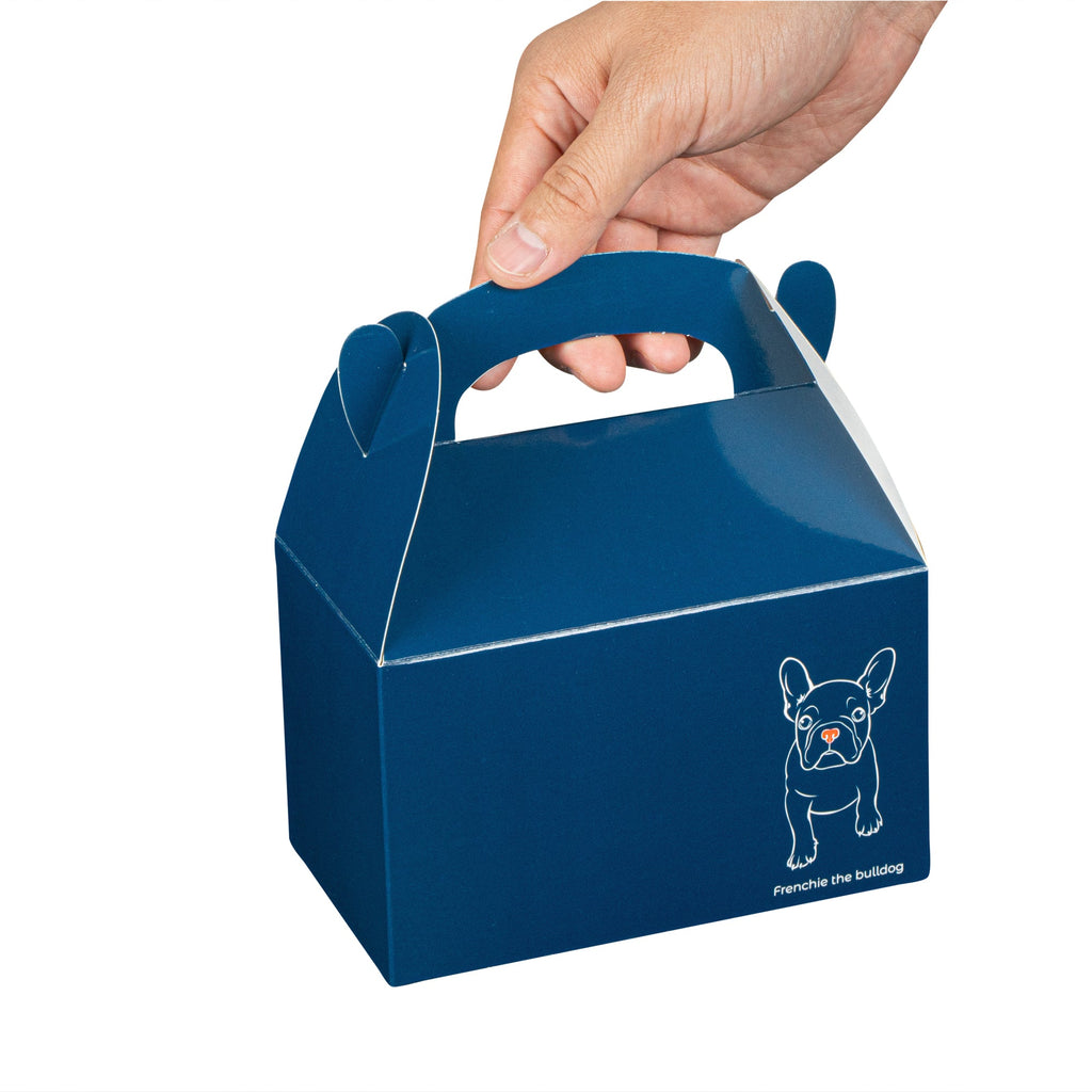 Bio Tek Frenchie Paper Gable Box / Take Out Container - Compostable - 6" x 3 1/2" x 3 1/2" - 100 count box