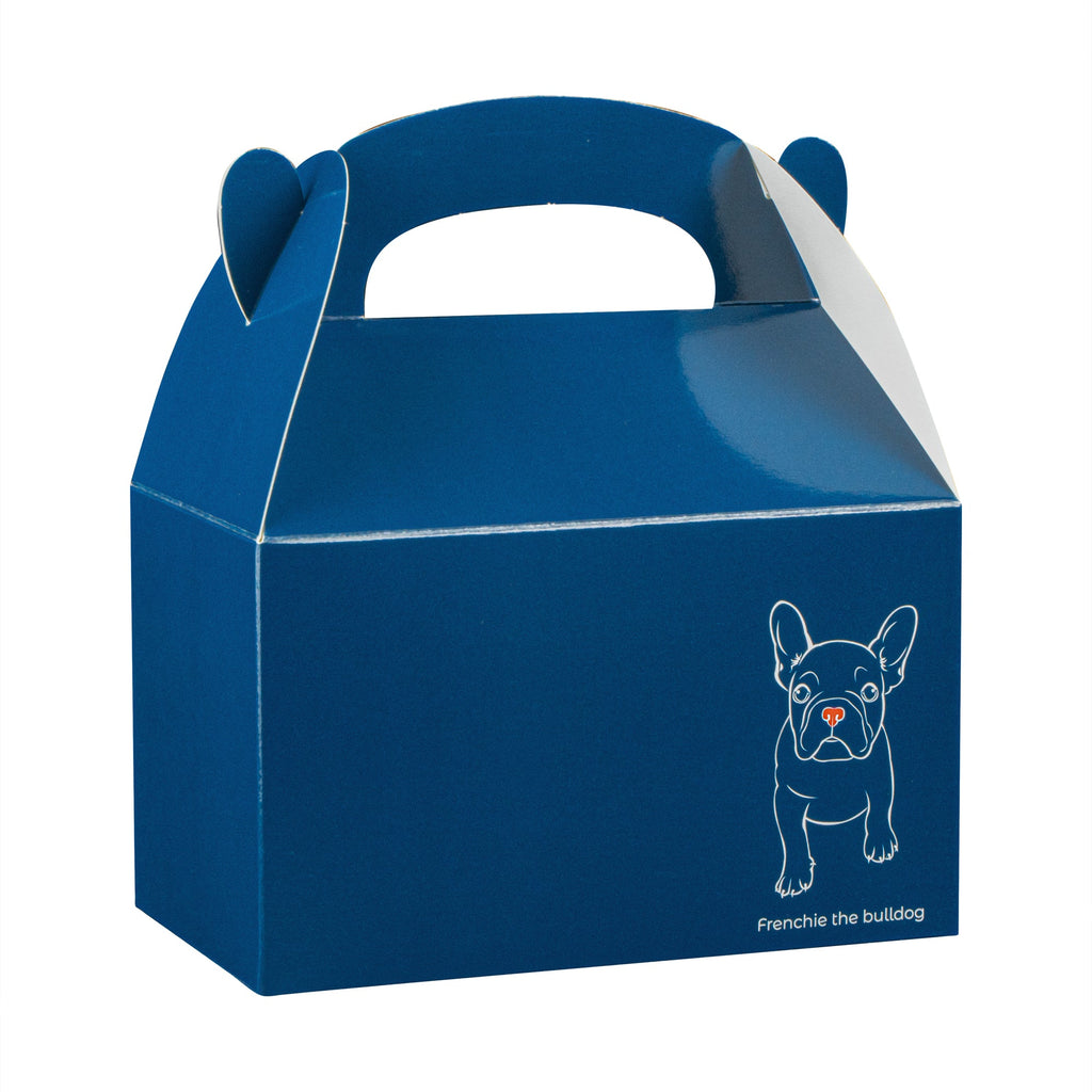 Bio Tek Frenchie Paper Gable Box / Take Out Container - Compostable - 6" x 3 1/2" x 3 1/2" - 100 count box
