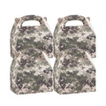 Bio Tek Camouflage Paper Gable Box / Take Out Container - Compostable - 6" x 3 1/2" x 3 1/2" - 25 count box