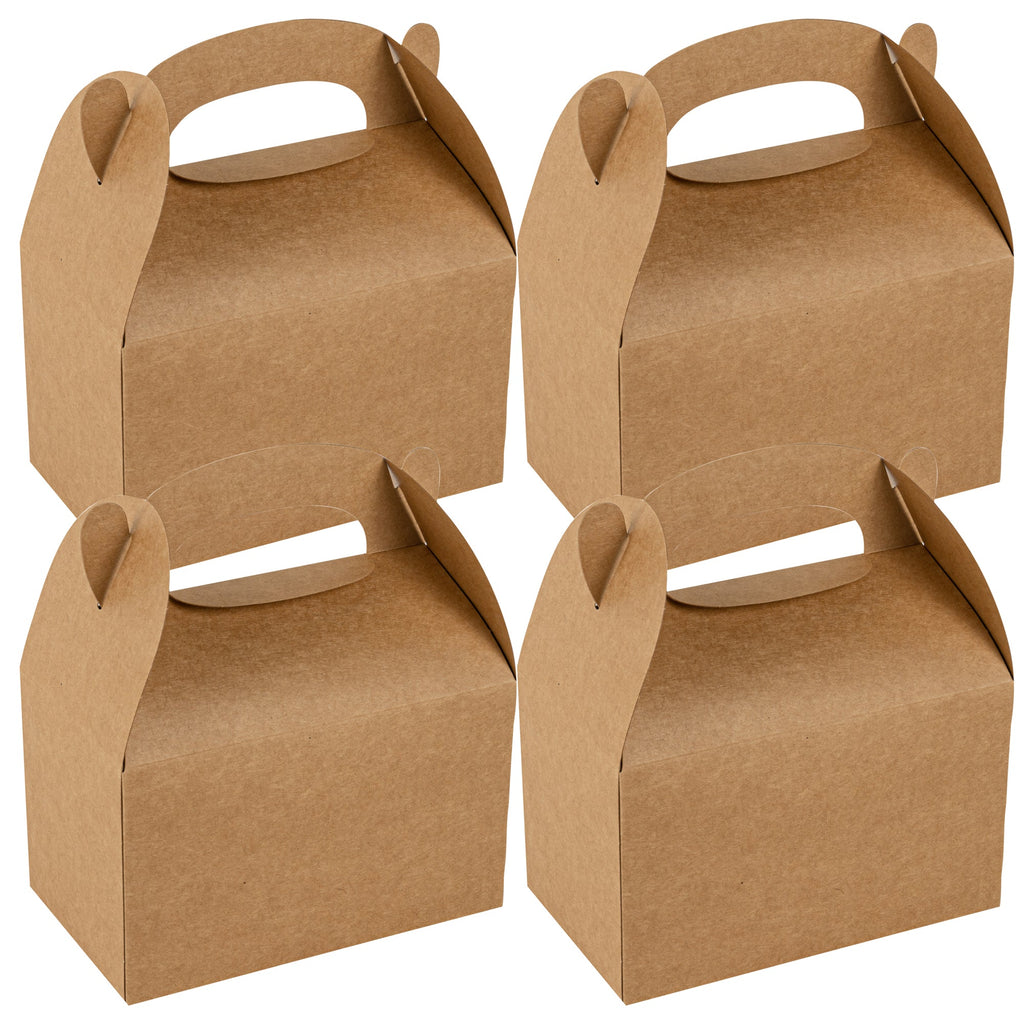 Bio Tek Kraft Paper Gable Box / Take Out Container - Greaseproof - 6" x 3 1/2" x 3 1/2" - 100 count box