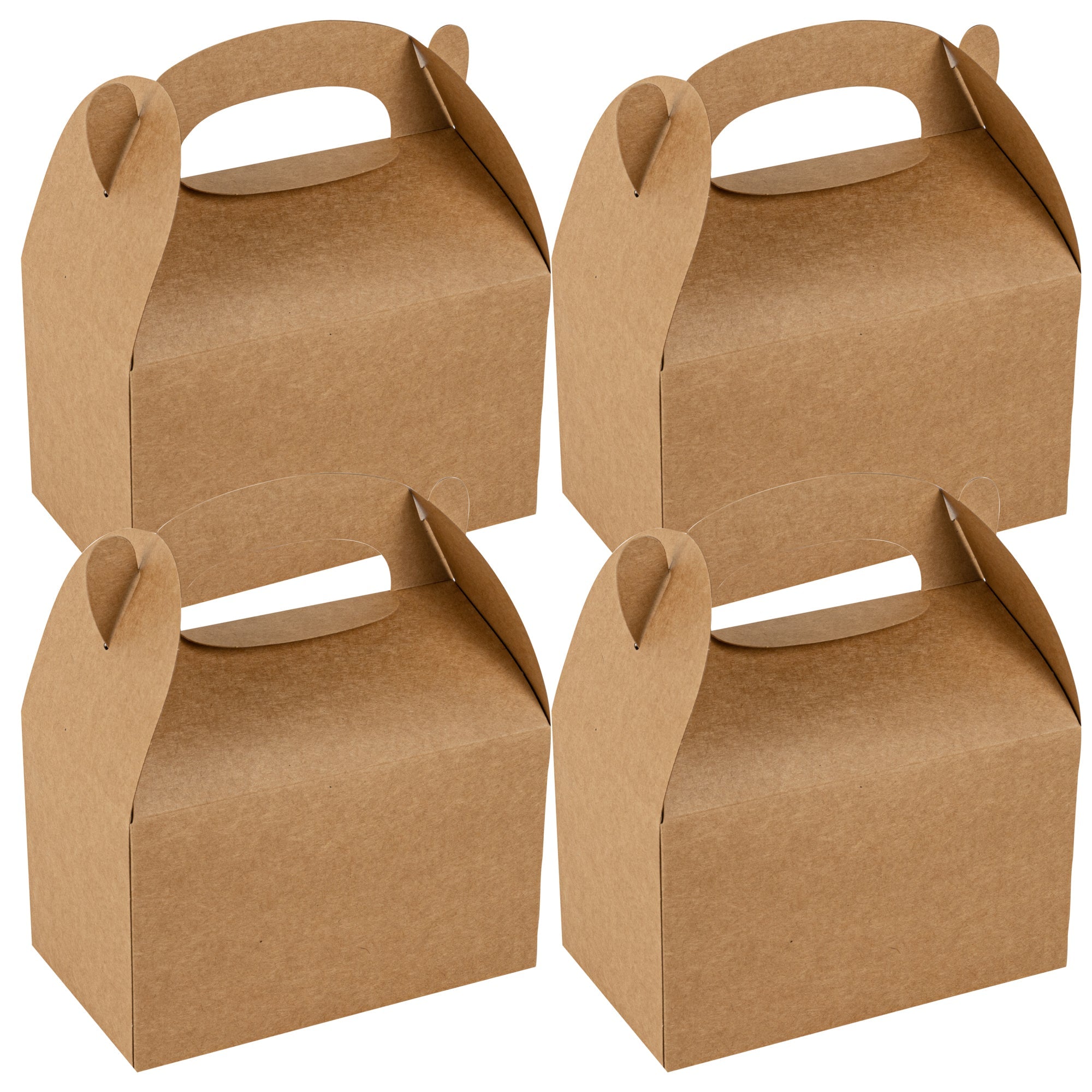 Bio Tek Kraft Paper Gable Box / Take Out Container - Greaseproof - 6" x 3 1/2" x 3 1/2" - 25 count box