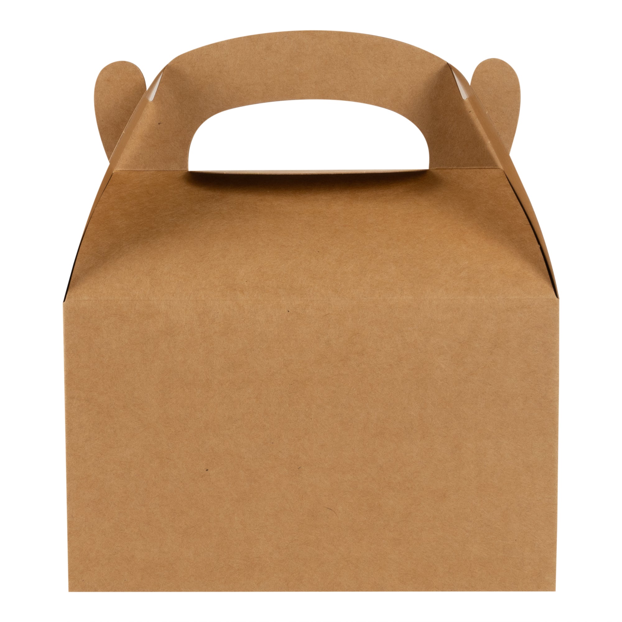 Bio Tek Kraft Paper Gable Box / Take Out Container - Greaseproof - 6" x 3 1/2" x 3 1/2" - 25 count box