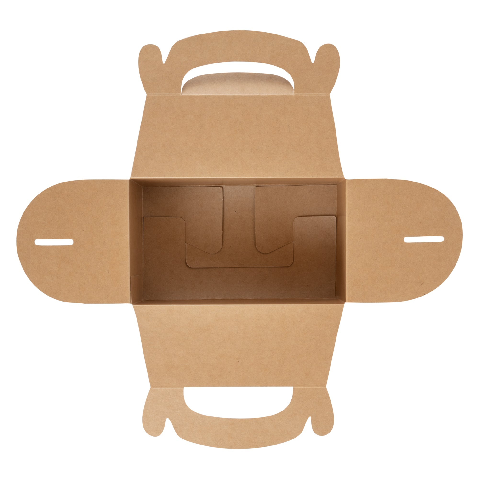 Bio Tek Kraft Paper Gable Box / Take Out Container - Greaseproof - 6" x 3 1/2" x 3 1/2" - 25 count box