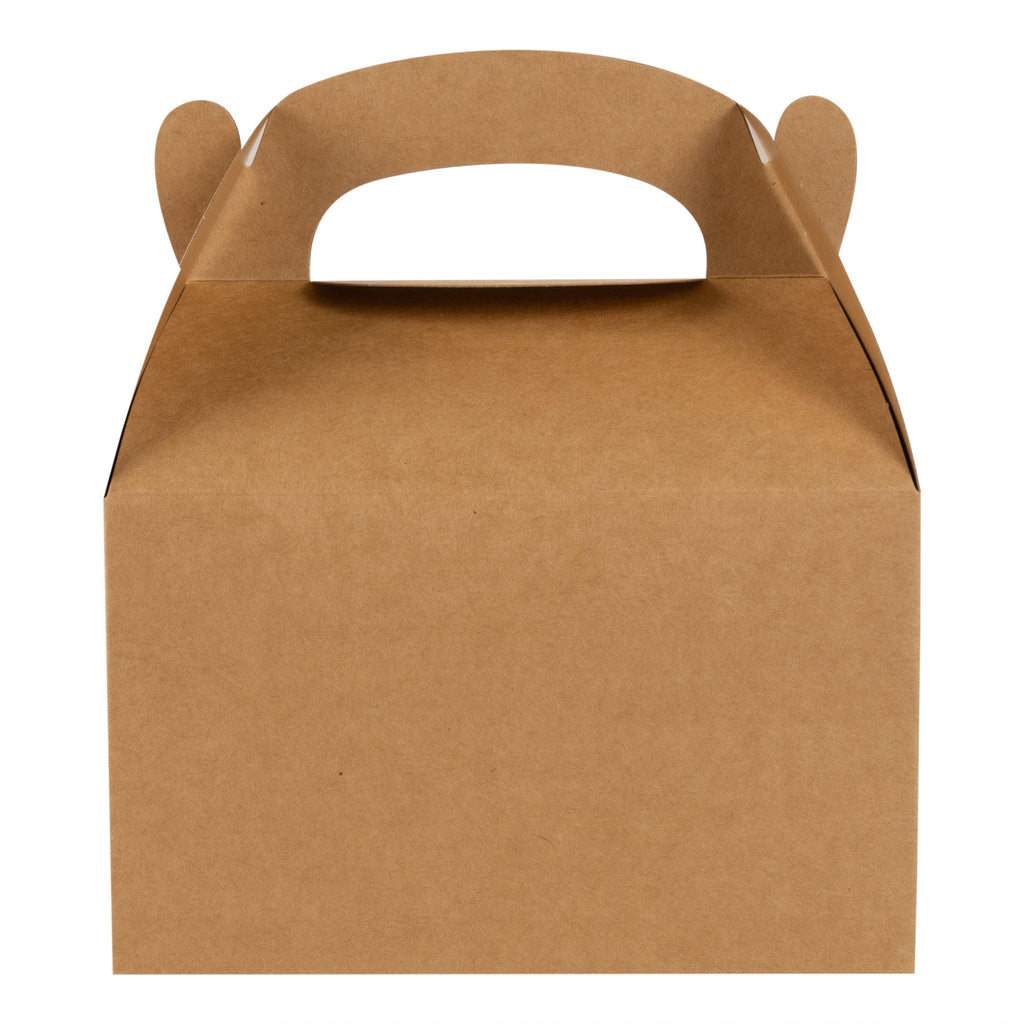 Bio Tek Kraft Paper Gable Box / Take Out Container - Greaseproof - 6" x 3 1/2" x 3 1/2" - 100 count box