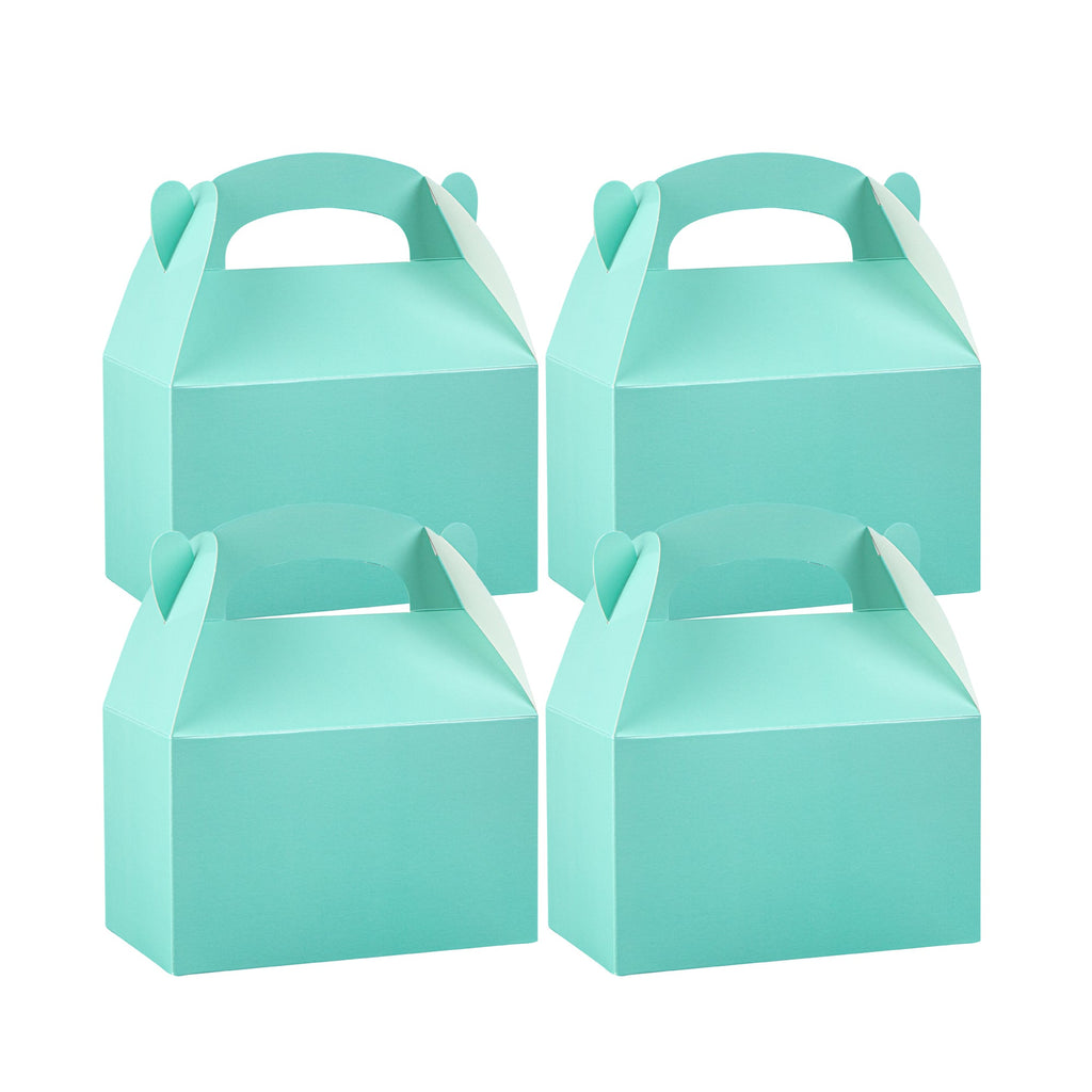 Bio Tek Turquoise Paper Gable Box / Take Out Container - Compostable - 6" x 3 1/2" x 3 1/2" - 100 count box