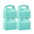Bio Tek Turquoise Paper Gable Box / Take Out Container - Compostable - 6" x 3 1/2" x 3 1/2" - 100 count box