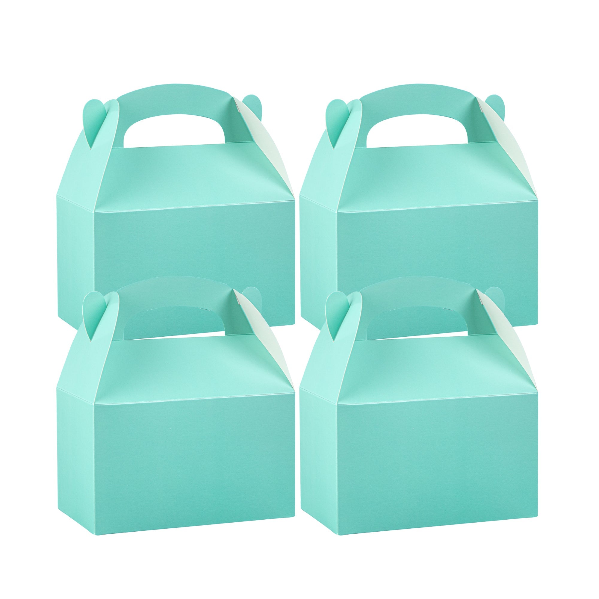 Bio Tek Turquoise Paper Gable Box / Take Out Container - Compostable - 6" x 3 1/2" x 3 1/2" - 100 count box