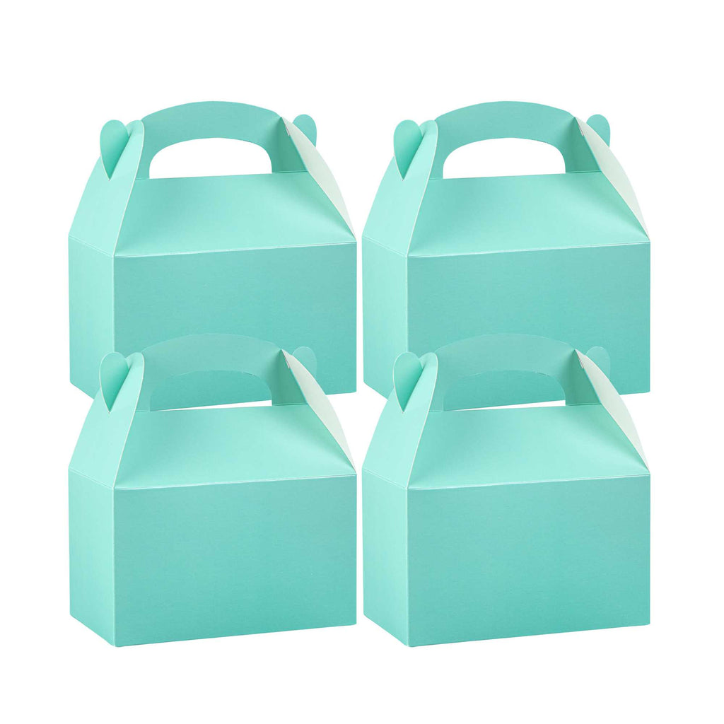 Bio Tek Turquoise Paper Gable Box / Take Out Container - Compostable - 6" x 3 1/2" x 3 1/2" - 25 count box