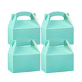 Bio Tek Turquoise Paper Gable Box / Take Out Container - Compostable - 6" x 3 1/2" x 3 1/2" - 25 count box