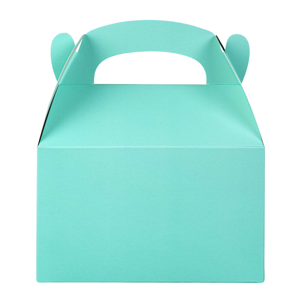 Bio Tek Turquoise Paper Gable Box / Take Out Container - Compostable - 6" x 3 1/2" x 3 1/2" - 25 count box