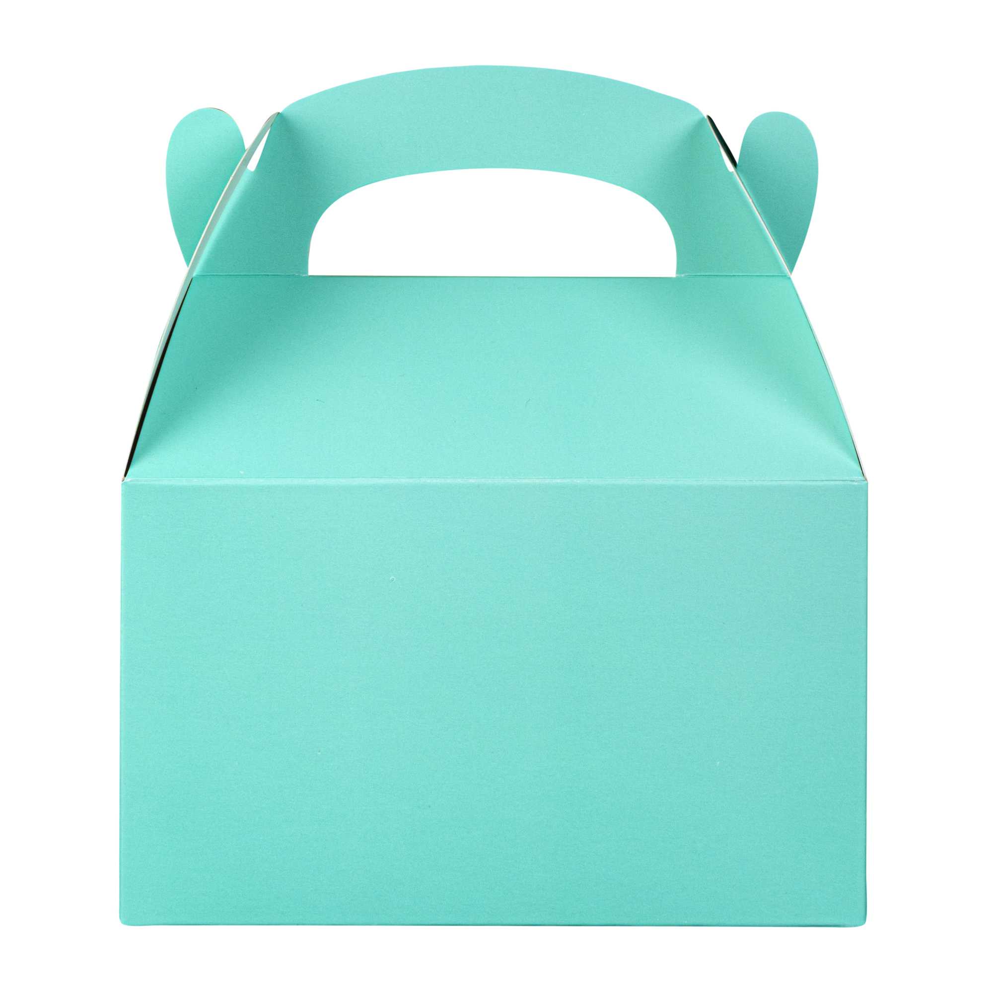 Bio Tek Turquoise Paper Gable Box / Take Out Container - Compostable - 6" x 3 1/2" x 3 1/2" - 25 count box