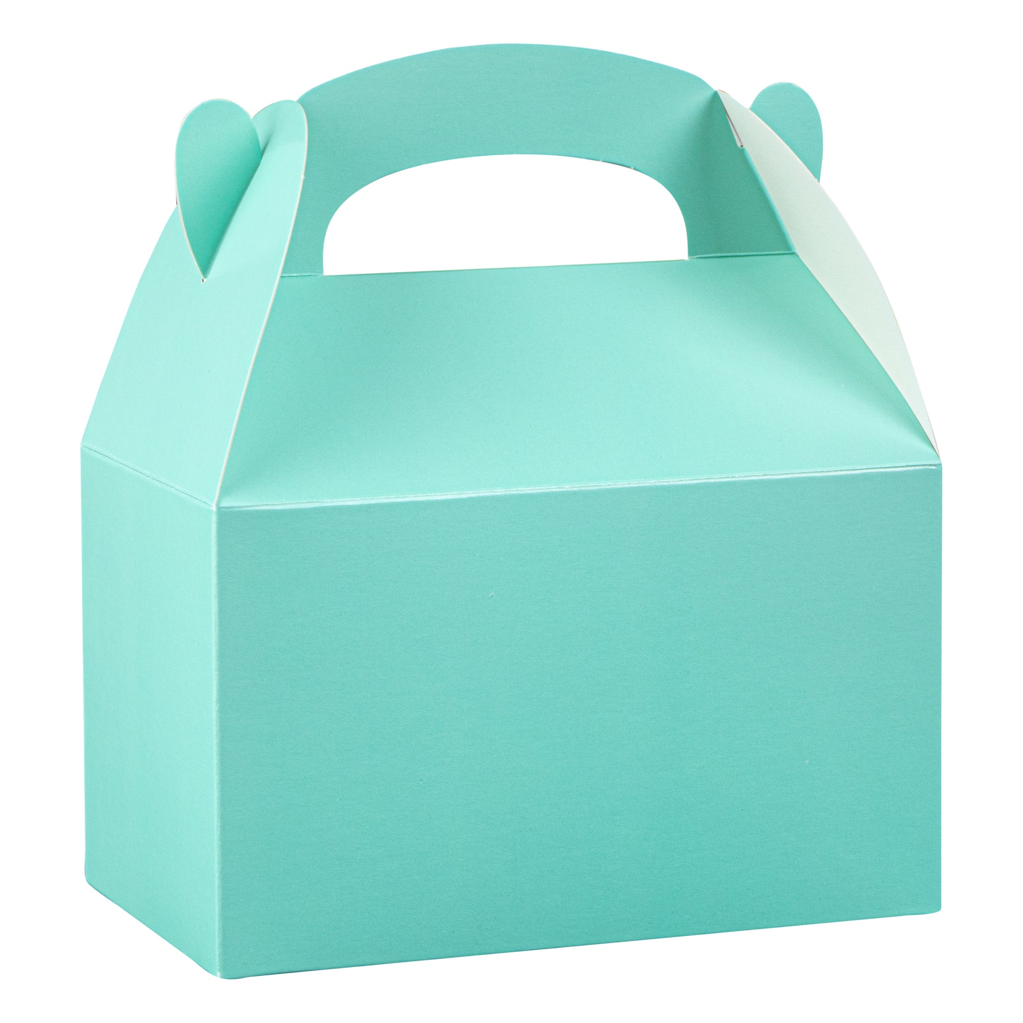 Bio Tek Turquoise Paper Gable Box / Take Out Container - Compostable - 6" x 3 1/2" x 3 1/2" - 100 count box