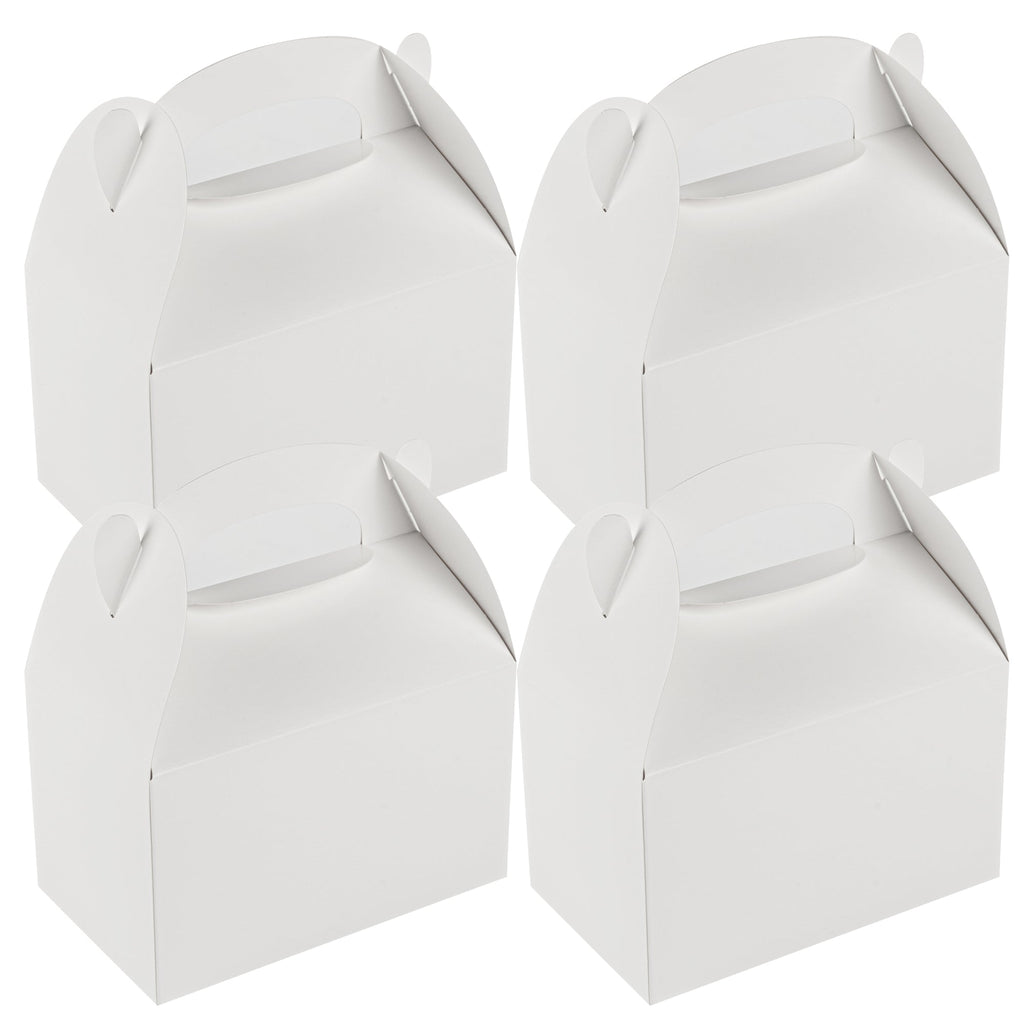 Bio Tek White Paper Gable Box / Take Out Container - Greaseproof - 6" x 3 1/2" x 3 1/2" - 25 count box