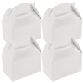 Bio Tek White Paper Gable Box / Take Out Container - Greaseproof - 6" x 3 1/2" x 3 1/2" - 25 count box