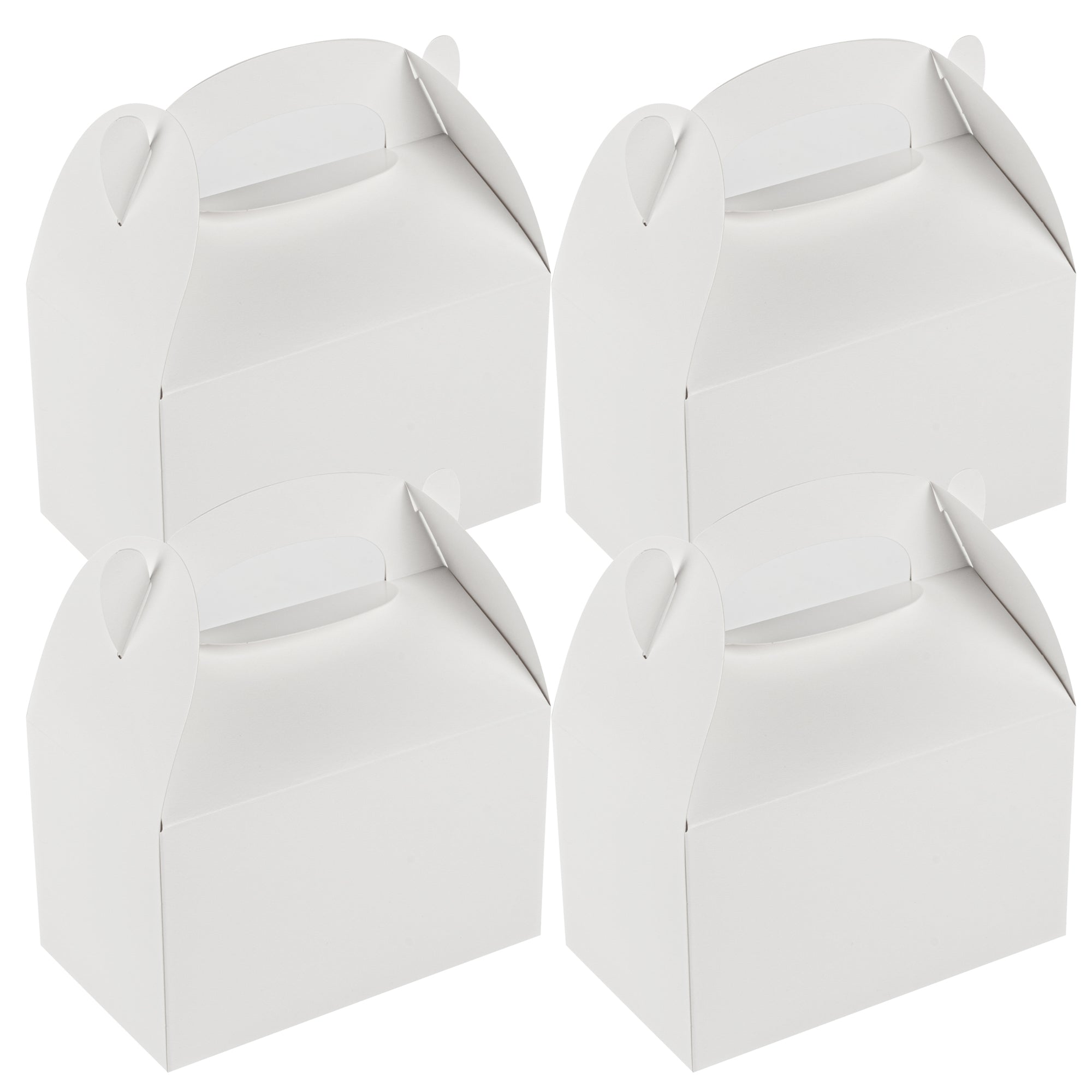Bio Tek White Paper Gable Box / Take Out Container - Greaseproof - 6" x 3 1/2" x 3 1/2" - 25 count box