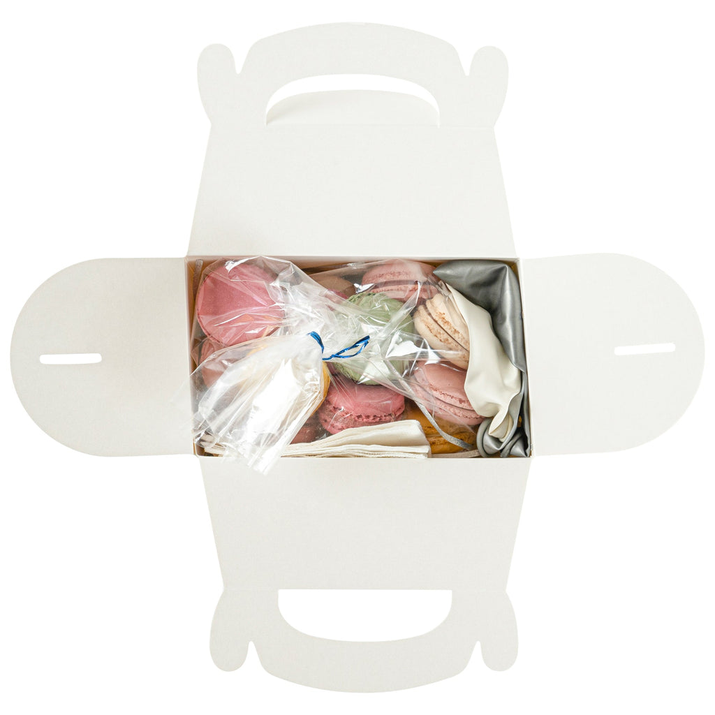Bio Tek White Paper Gable Box / Take Out Container - Greaseproof - 6" x 3 1/2" x 3 1/2" - 25 count box