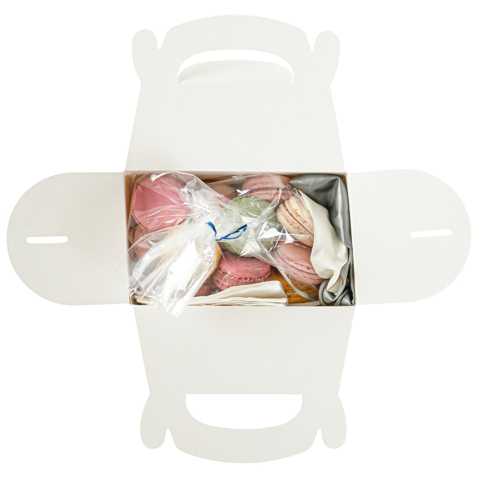 Bio Tek White Paper Gable Box / Take Out Container - Greaseproof - 6" x 3 1/2" x 3 1/2" - 25 count box