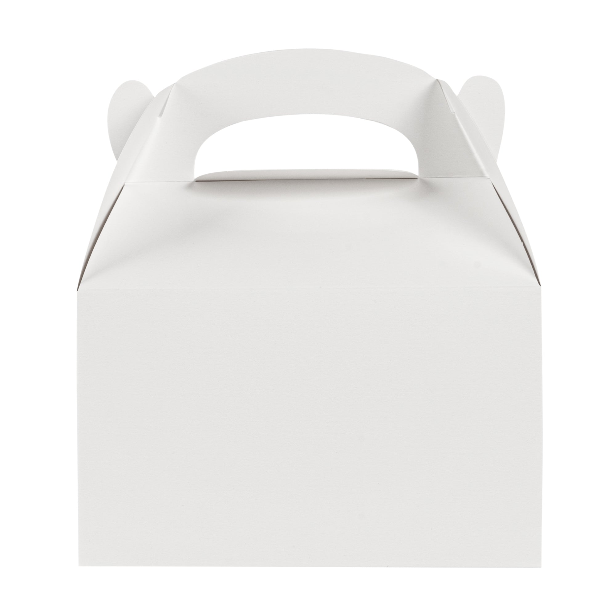 Bio Tek White Paper Gable Box / Take Out Container - Greaseproof - 6" x 3 1/2" x 3 1/2" - 25 count box