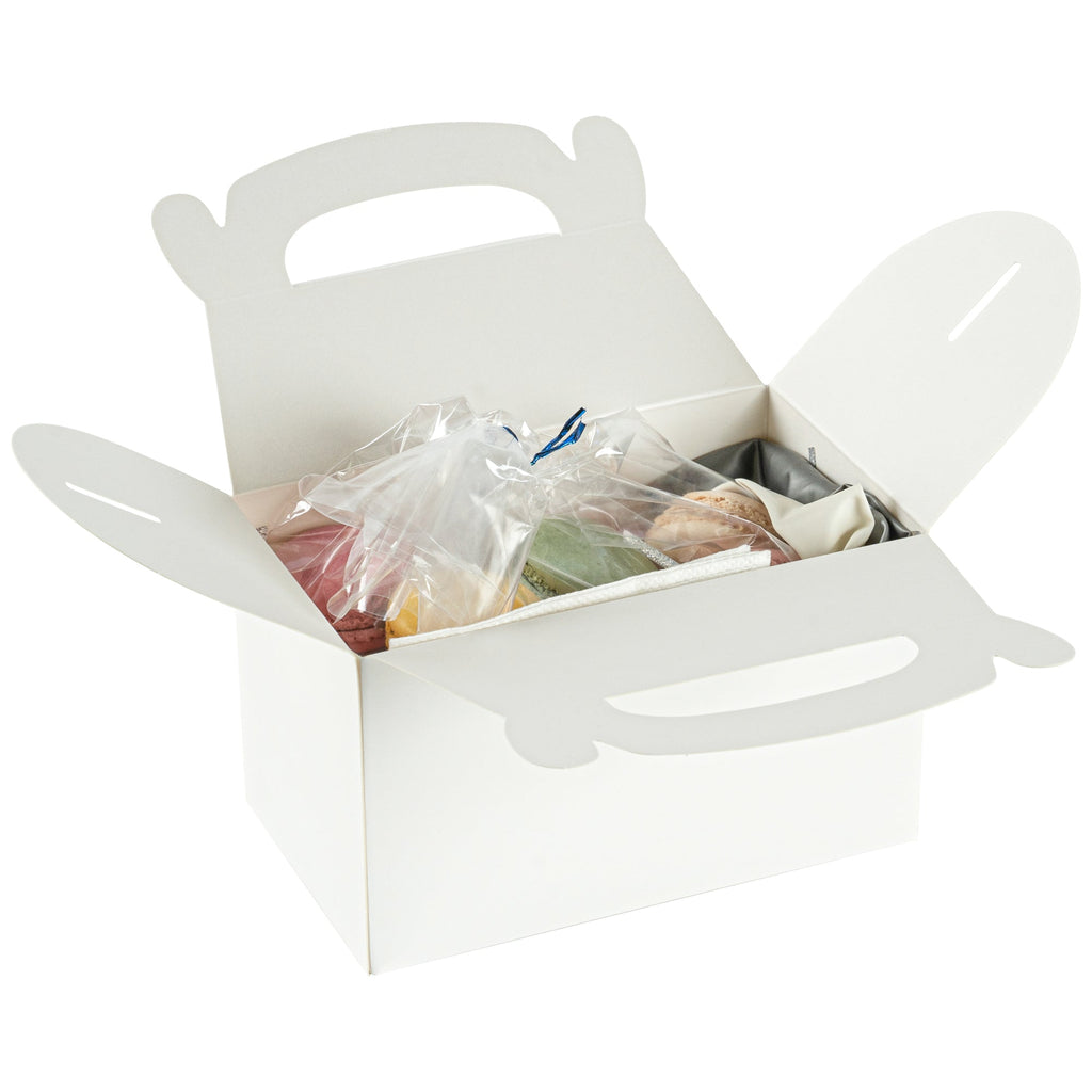 Bio Tek White Paper Gable Box / Take Out Container - Greaseproof - 6" x 3 1/2" x 3 1/2" - 100 count box
