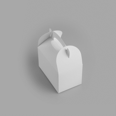 Bio Tek White Paper Gable Box / Take Out Container - Greaseproof - 6" x 3 1/2" x 3 1/2" - 100 count box