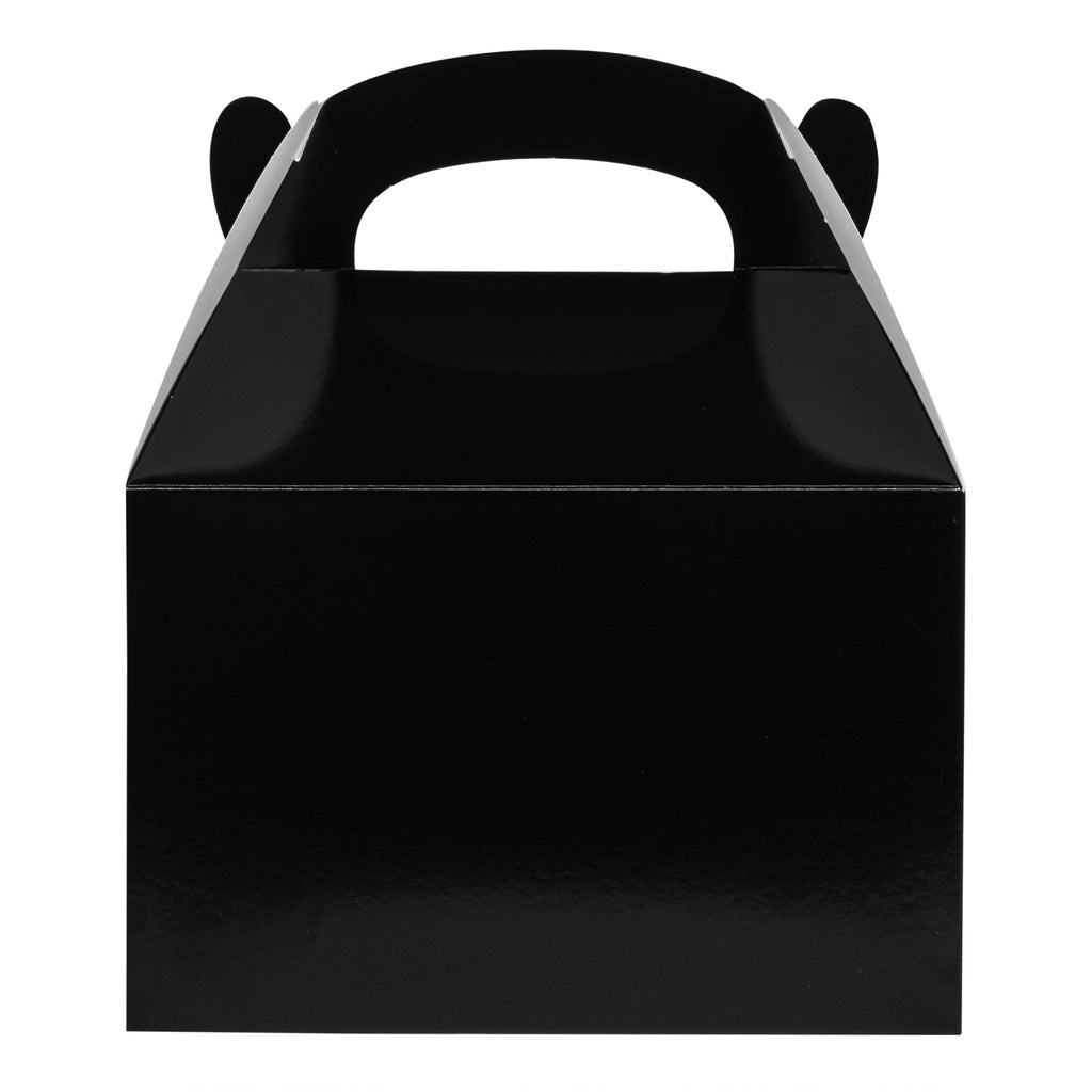 Bio Tek Black Paper Gable Box / Take Out Container - Greaseproof - 8 1/2" x 4 3/4" x 5 1/2" - 25 count box
