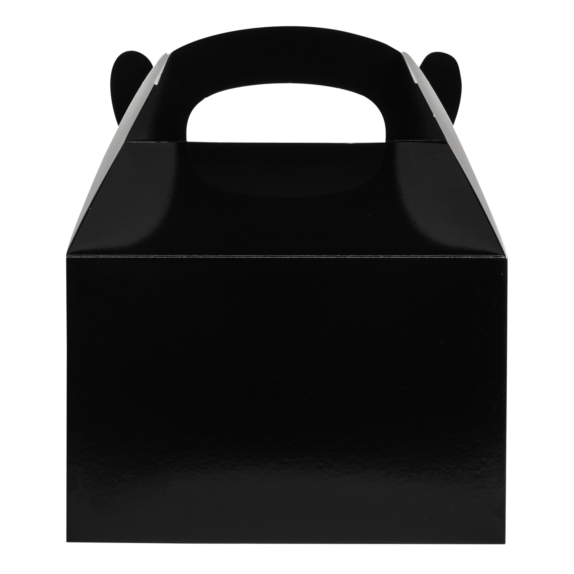 Bio Tek Black Paper Gable Box / Take Out Container - Greaseproof - 8 1/2" x 4 3/4" x 5 1/2" - 25 count box