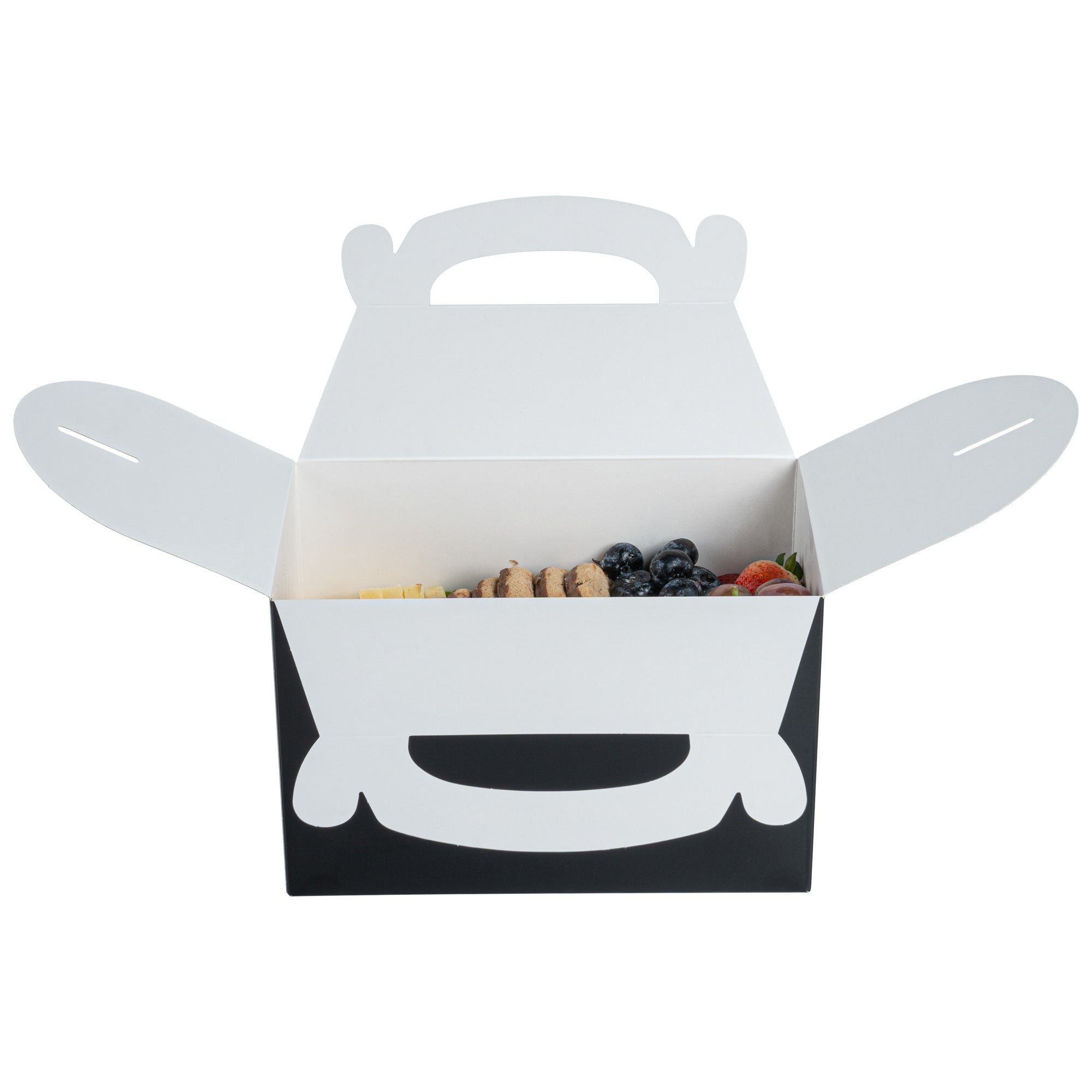 Bio Tek Black Paper Gable Box / Take Out Container - Greaseproof - 8 1/2" x 4 3/4" x 5 1/2" - 100 count box
