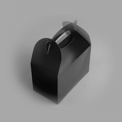 Bio Tek Black Paper Gable Box / Take Out Container - Greaseproof - 8 1/2" x 4 3/4" x 5 1/2" - 100 count box