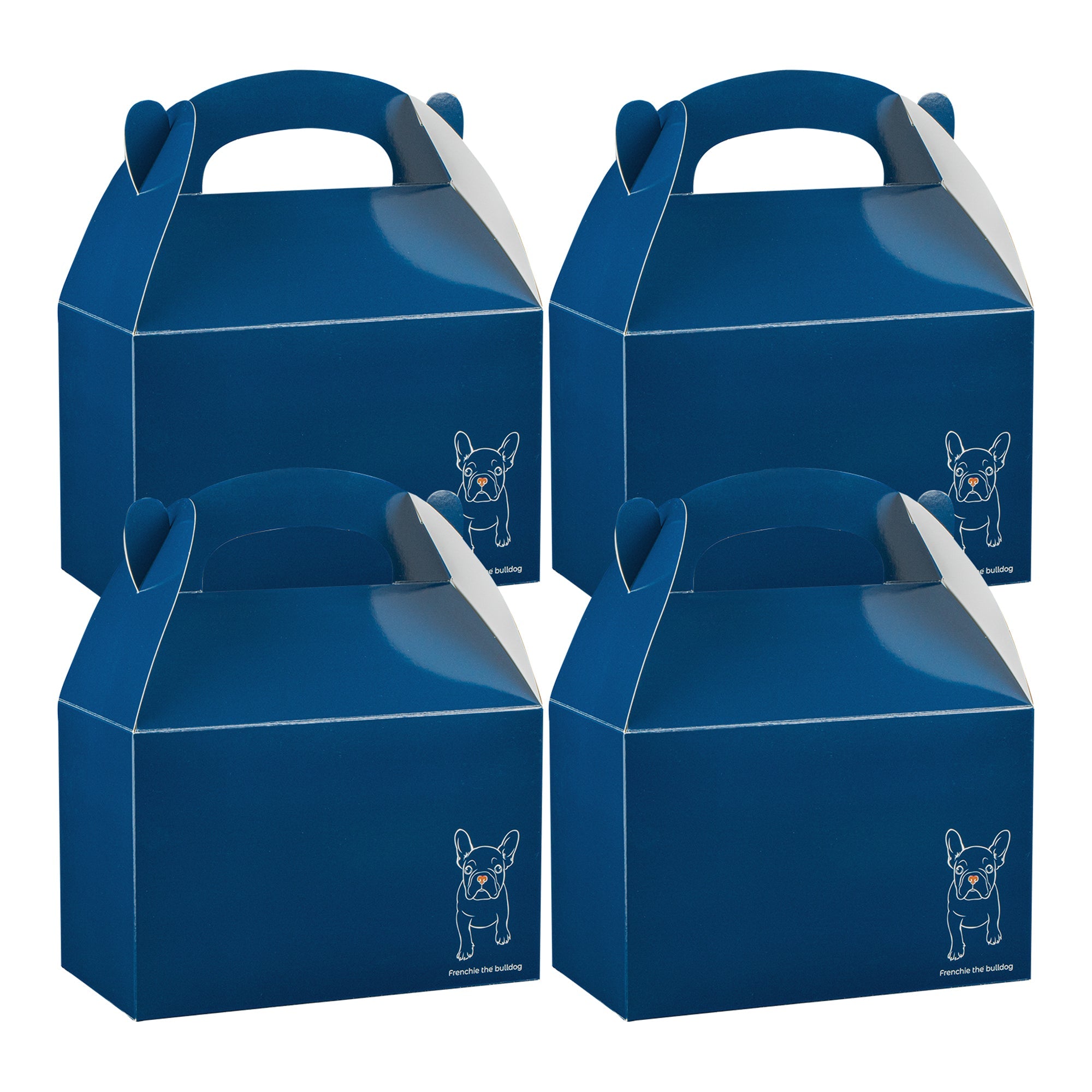 Bio Tek Frenchie Paper Gable Box / Take Out Container - Compostable - 8 1/2" x 4 3/4" x 5 1/2" - 25 count box