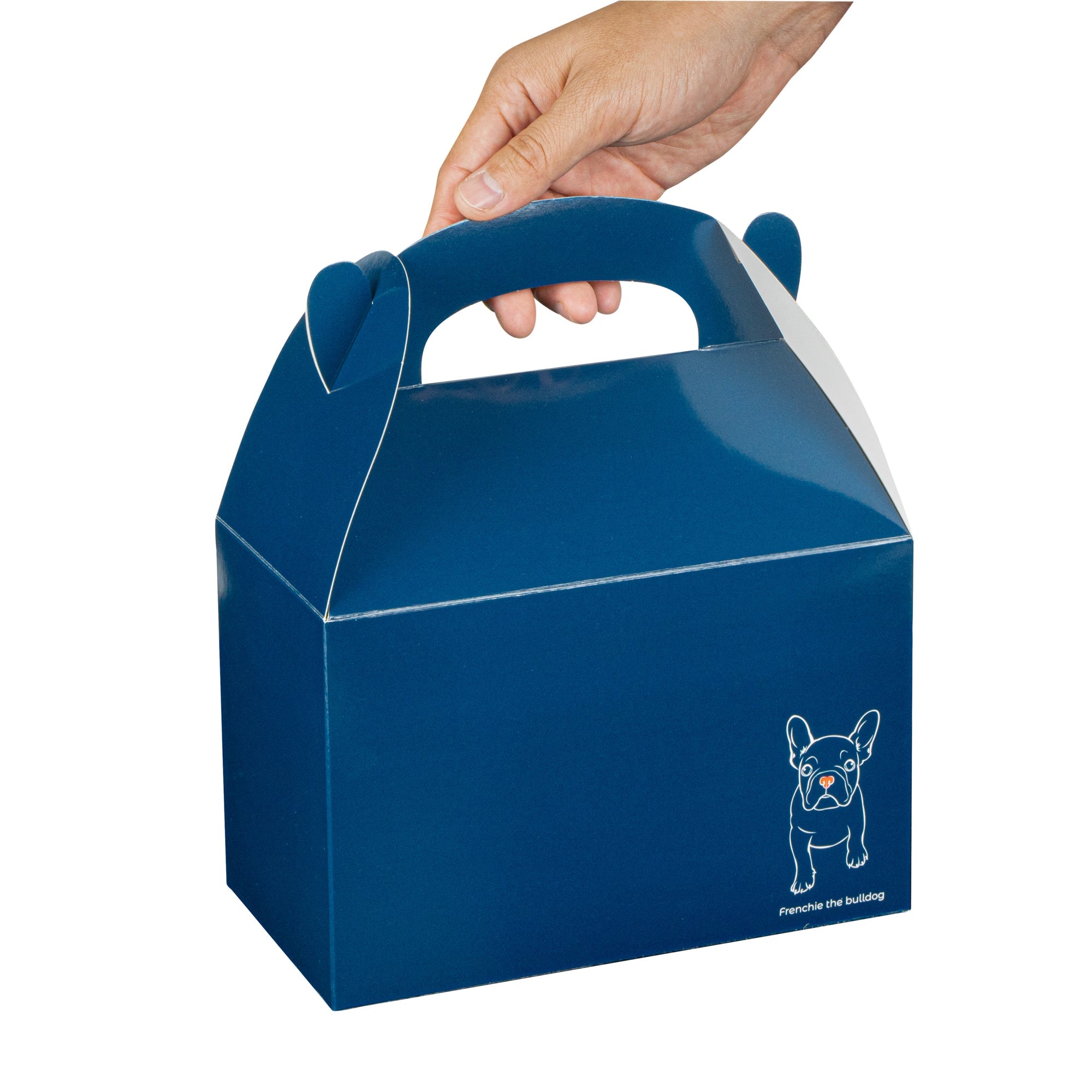 Bio Tek Frenchie Paper Gable Box / Take Out Container - Compostable - 8 1/2" x 4 3/4" x 5 1/2" - 100 count box