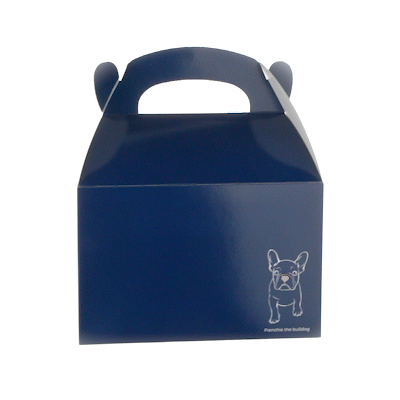 Bio Tek Frenchie Paper Gable Box / Take Out Container - Compostable - 8 1/2" x 4 3/4" x 5 1/2" - 100 count box