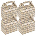 Bio Tek Plaid Paper Gable Box / Take Out Container - Compostable - 8 1/2" x 4 3/4" x 5 1/2" - 100 count box