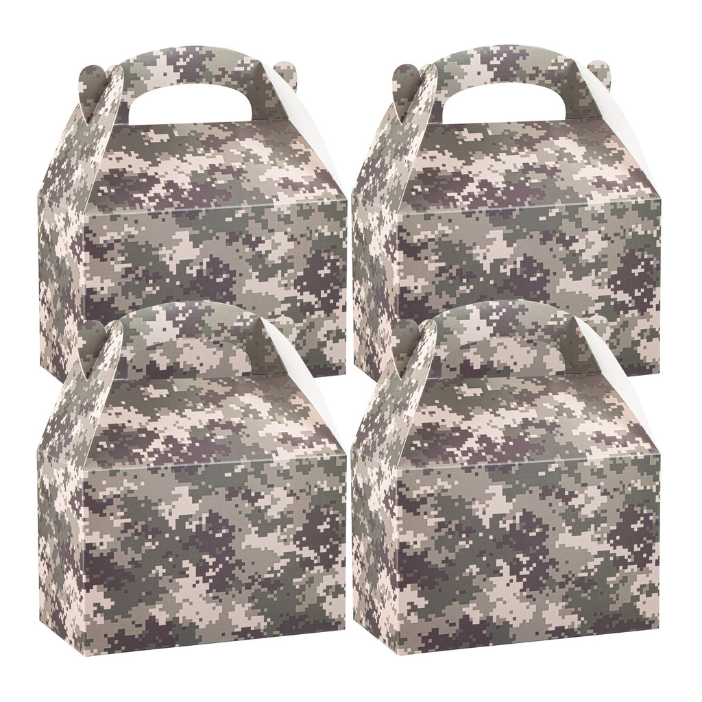 Bio Tek Camouflage Paper Gable Box / Take Out Container - Compostable - 8 1/2" x 4 3/4" x 5 1/2" - 100 count box