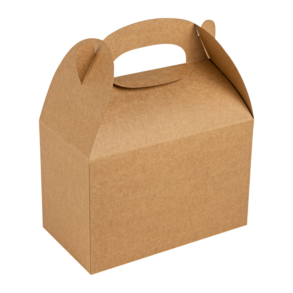 Bio Tek Kraft Paper Gable Box / Take Out Container - Greaseproof - 8 1/2" x 4 3/4" x 5 1/2" - 100 count box