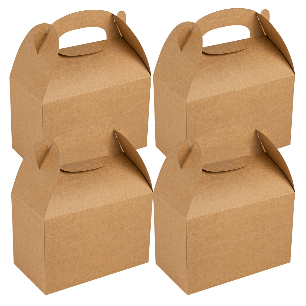 Bio Tek Kraft Paper Gable Box / Take Out Container - Greaseproof - 8 1/2" x 4 3/4" x 5 1/2" - 100 count box
