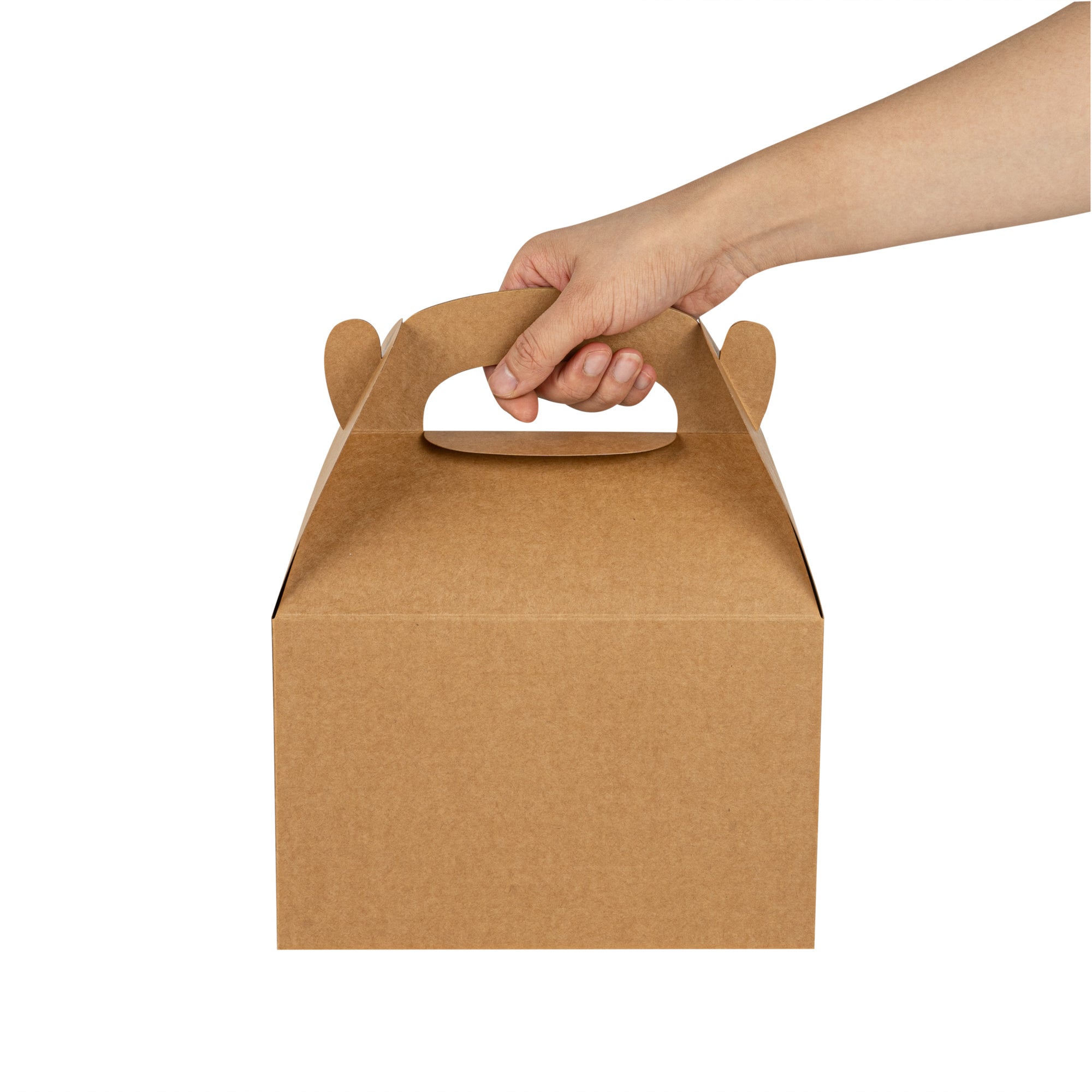Bio Tek Kraft Paper Gable Box / Take Out Container - Greaseproof - 8 1/2" x 4 3/4" x 5 1/2" - 25 count box