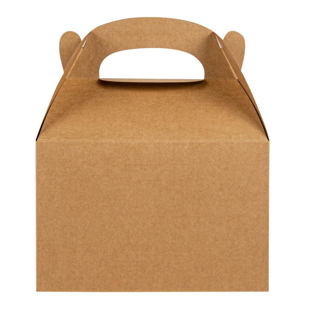 Bio Tek Kraft Paper Gable Box / Take Out Container - Greaseproof - 8 1/2" x 4 3/4" x 5 1/2" - 25 count box