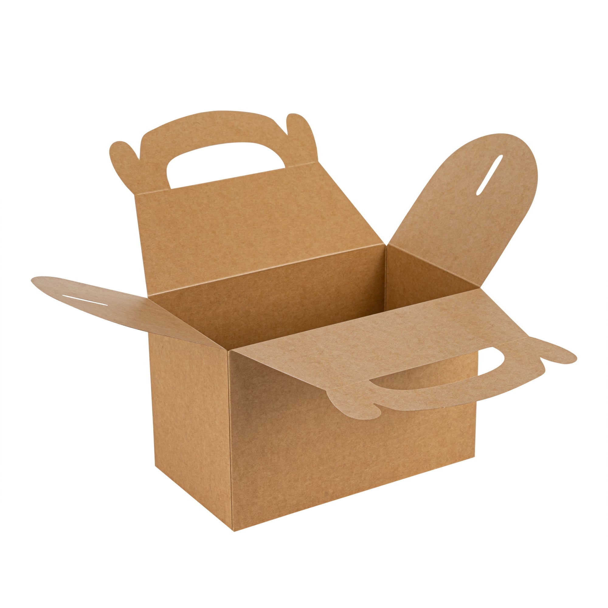 Bio Tek Kraft Paper Gable Box / Take Out Container - Greaseproof - 8 1/2" x 4 3/4" x 5 1/2" - 100 count box