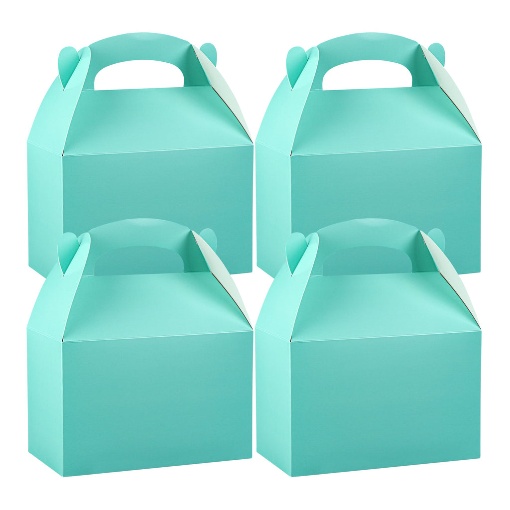 Bio Tek Turquoise Paper Gable Box / Take Out Container - Compostable - 8 1/2" x 4 3/4" x 5 1/2" - 100 count box