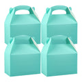 Bio Tek Turquoise Paper Gable Box / Take Out Container - Compostable - 8 1/2" x 4 3/4" x 5 1/2" - 25 count box
